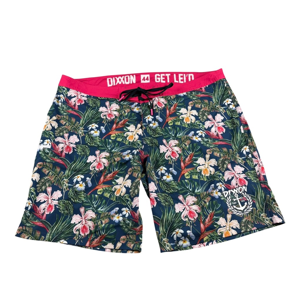 Dixxon Mens 44 Get Lei'd Floral Swim Trunks Board Shorts Tropical Surf Anchor